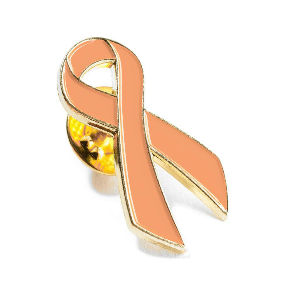 Peach Ribbon Lapel Pin - Support Store