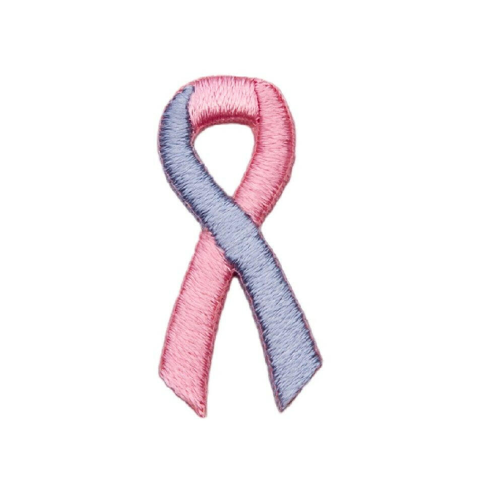 Pink Blue Ribbon Embroidered Stick-ons - 25-pack - Support Store