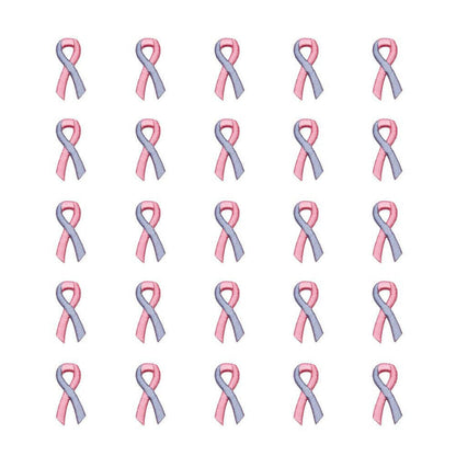 Pink Blue Ribbon Embroidered Stick-ons - 25-pack - Support Store