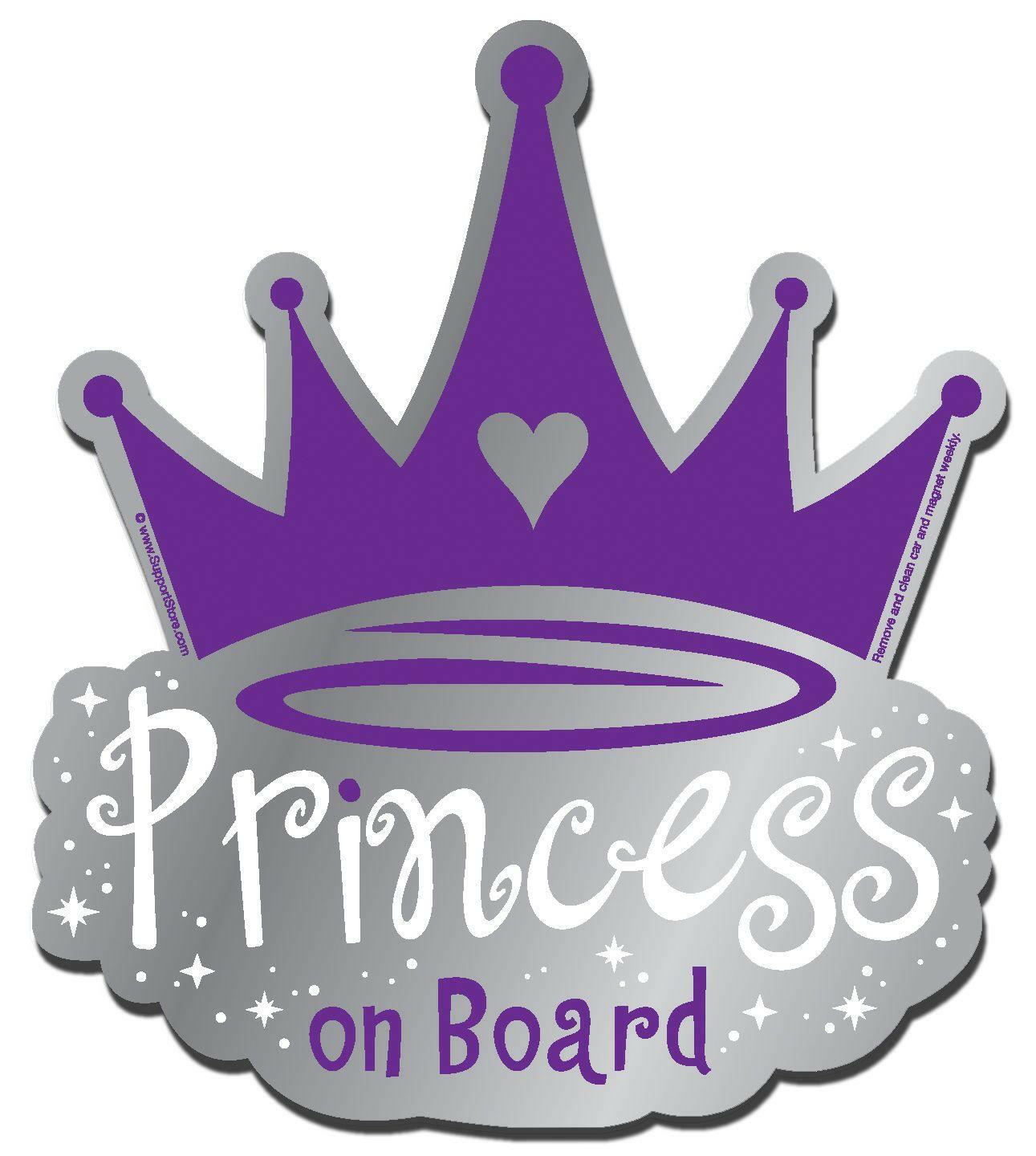 Princess on Board Purple Car Magnet - Support Store