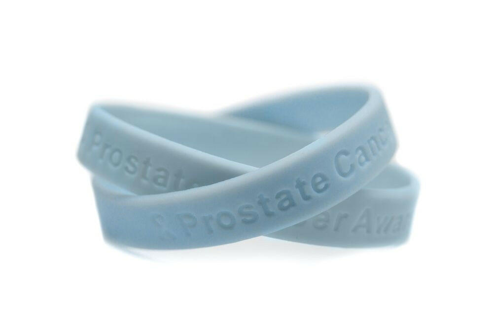 Prostate Cancer Awareness Light Blue Rubber Bracelet Wristband - Adult 8" - Support Store