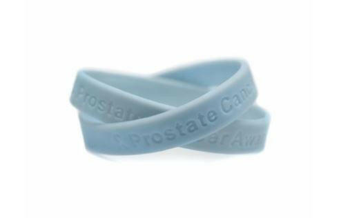 Prostate Cancer Awareness Light Blue Rubber Bracelet Wristband - XL 9" - Support Store