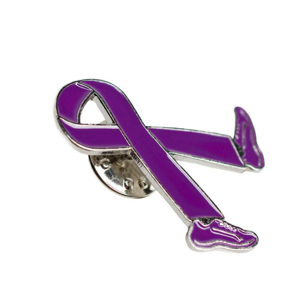 Purple Ribbon Walk Run Lapel Pin - Support Store
