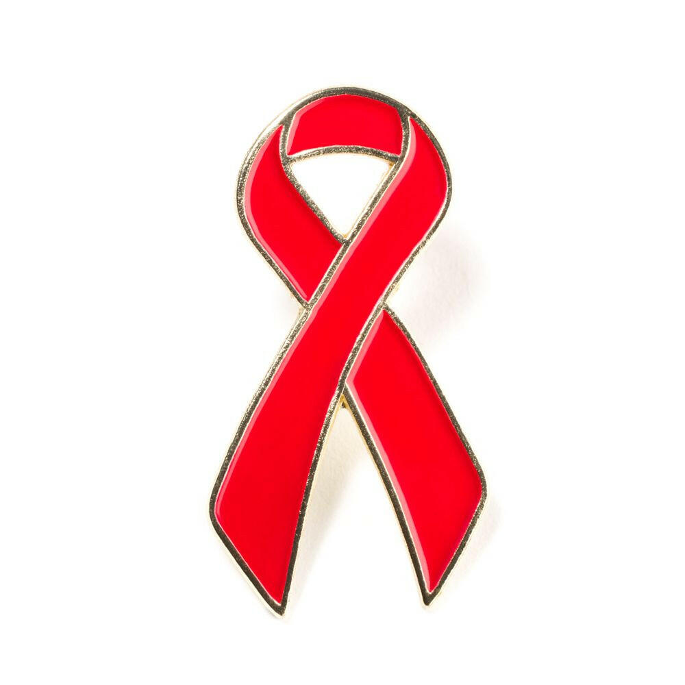 Red Ribbon Lapel Pin - Support Store