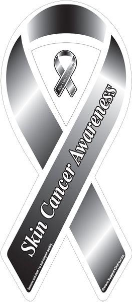 Skin Cancer Awareness Black Ribbon Magnet - Support Store