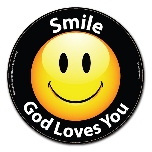 Smile God Loves You Happy Face Car Magnet - Support Store