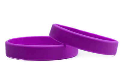 Solid color purple - blank rubber wristband - Adult 8" - Support Store