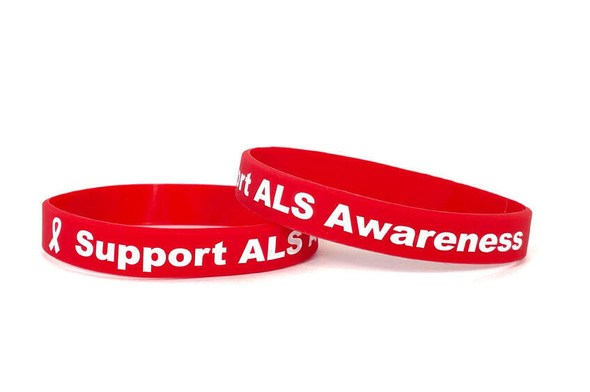Support ALS Awareness red wristband - Adult 8" - Support Store