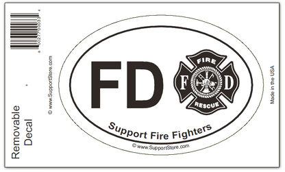Support Fire Department Firefighters Decal - Oval - Support Store