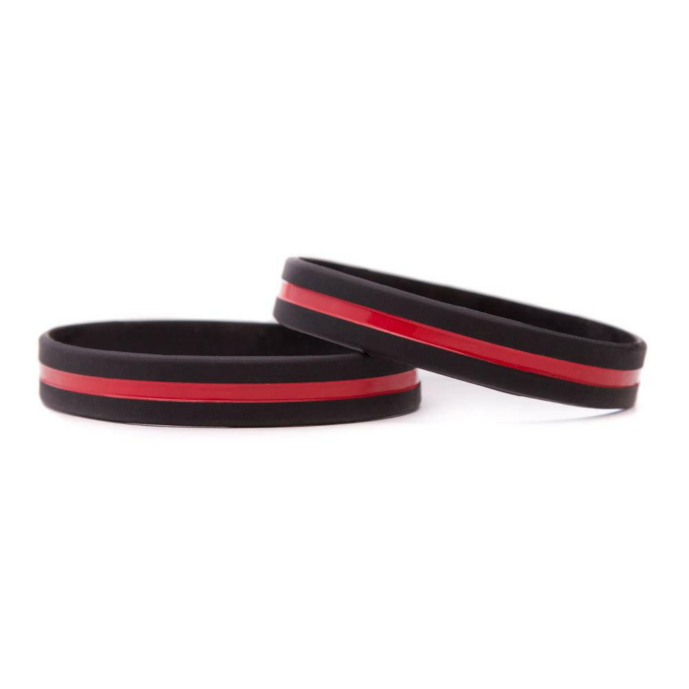 Thin Red Line - Youth 7" Support Firefighters Black Wristband - Support Store