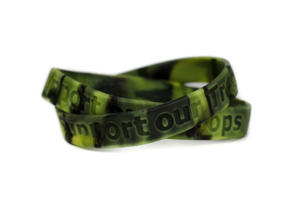 Support our Troops Rubber Bracelet Wristband Camouflage - Youth 7" - Support Store