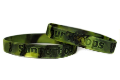 Support our Troops Rubber Bracelet Wristband Camouflage - Youth 7" - Support Store