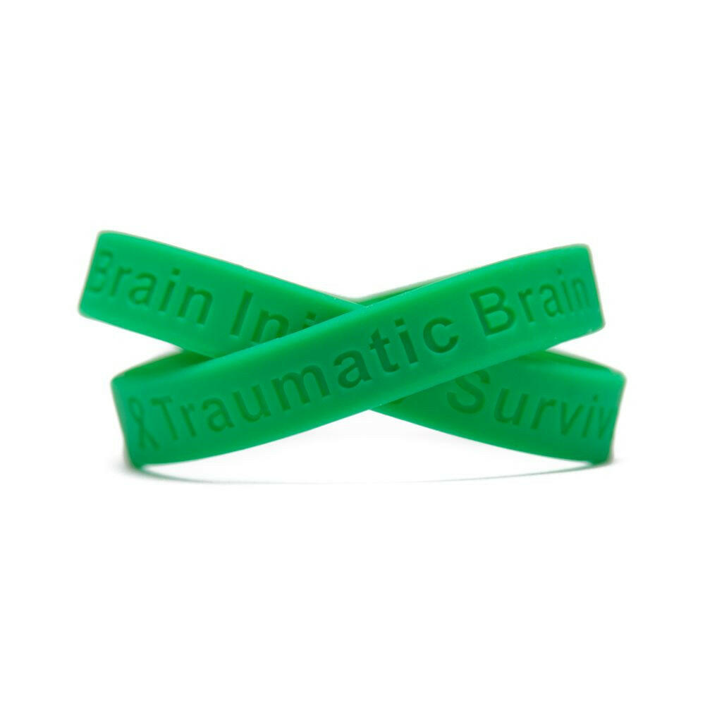 Traumatic Brain Injury Survivor green wristband - Adult 8" - Support Store