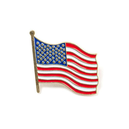 American USA Flag Wavy Lapel Pin - Support Store