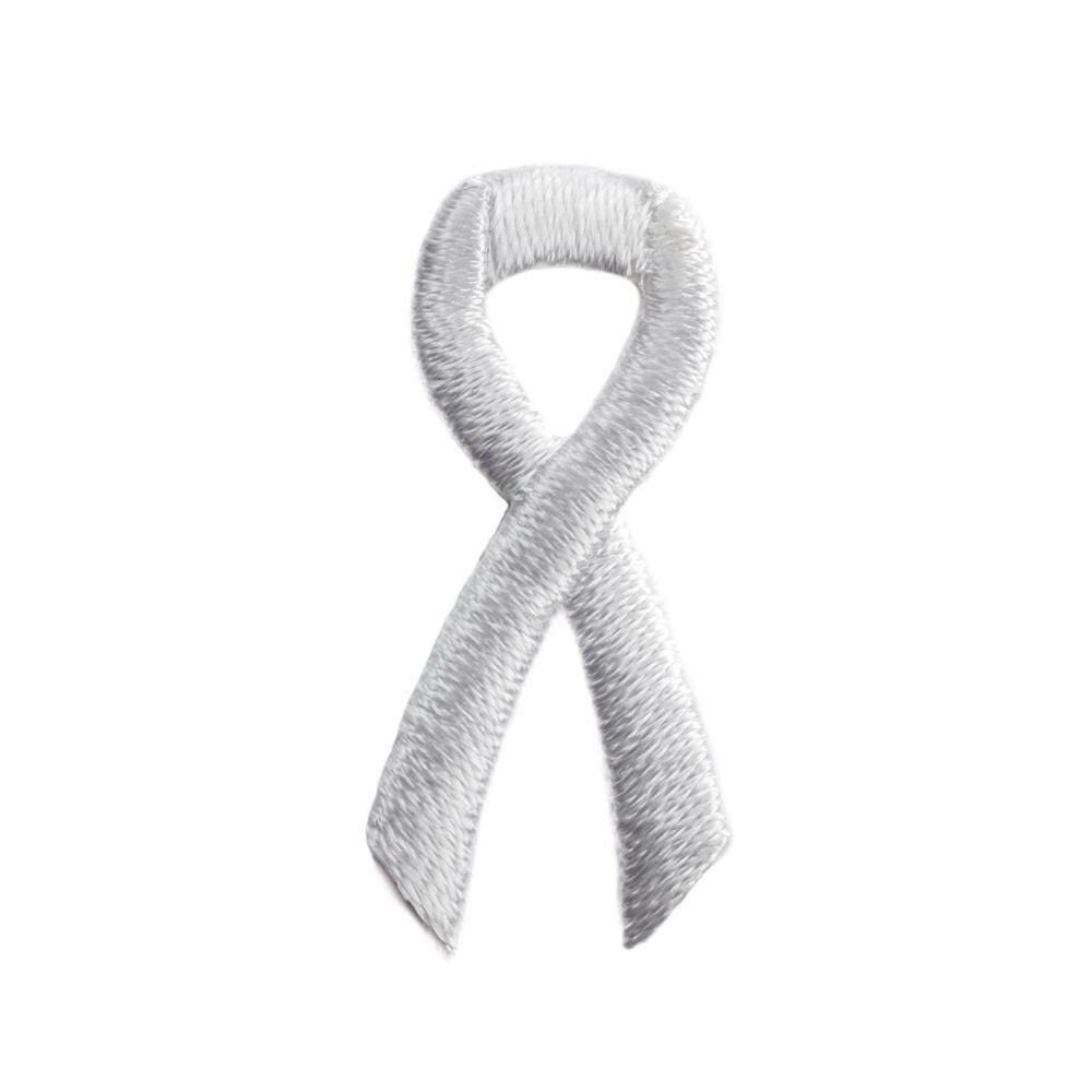 White Ribbon Embroidered Stick-ons - 25-pack - Support Store