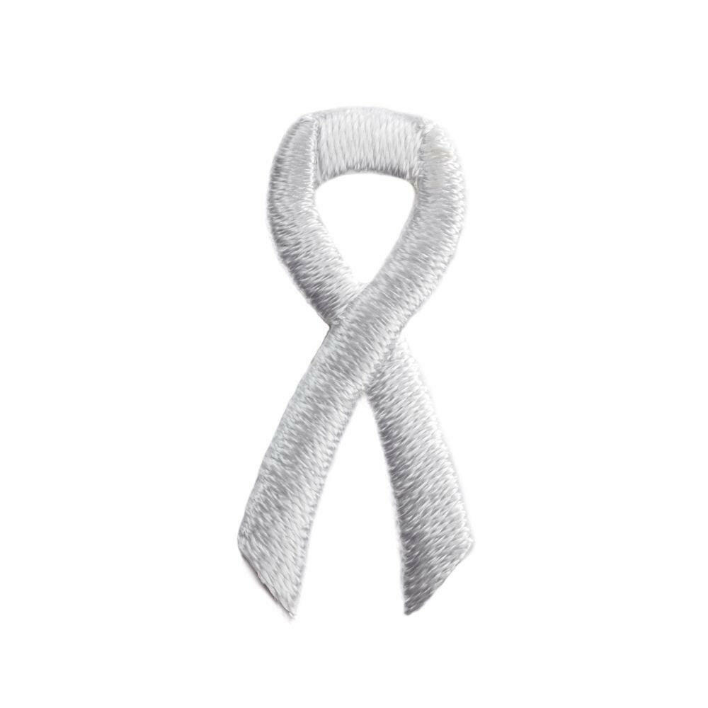 White Ribbon Embroidered Stick-ons - 25-pack - Support Store