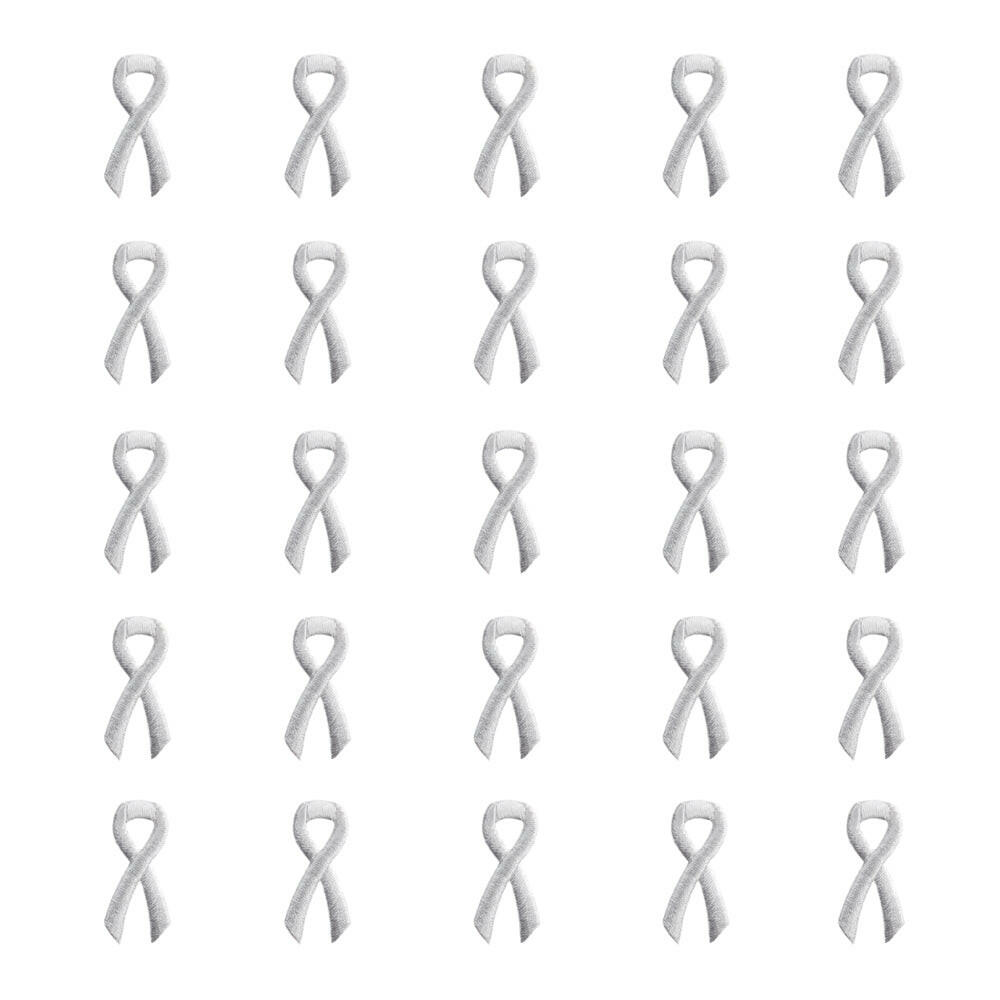 White Ribbon Embroidered Stick-ons - 25-pack - Support Store