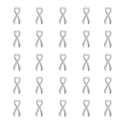 White Ribbon Embroidered Stick-ons - 25-pack - Support Store