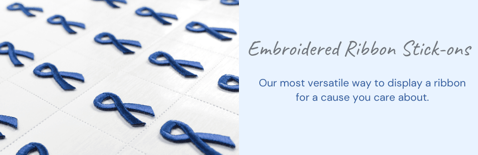 Embroidered Lapel Ribbons Stickers - Support Store