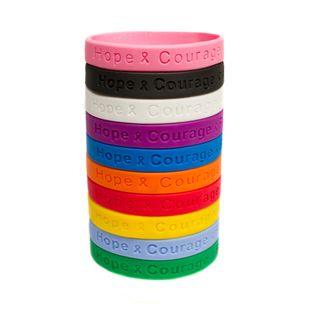 Hope Courage Faith Rubber Bracelet Wristbands - Support Store
