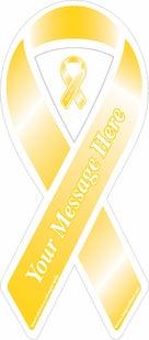 Custom Ribbon Magnets Yellow Awareness - Support Store