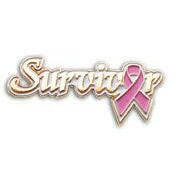 Breast Cancer Awareness "Survivor" Pink Ribbon Lapel Pin - Support Store