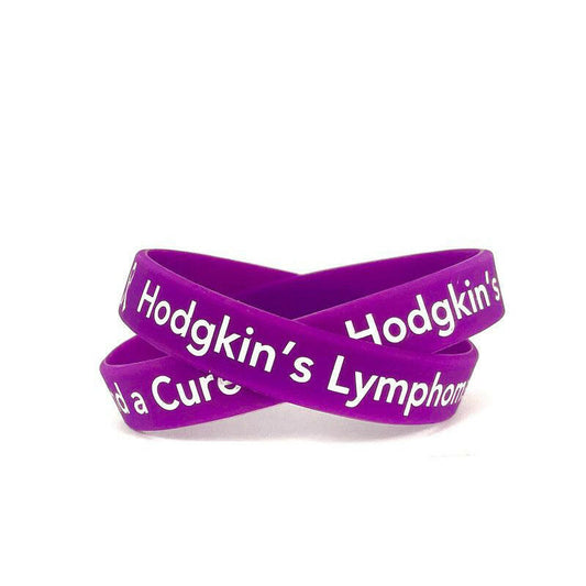 Find a Cure - Hodgkin's Lymphoma purple wristband - Adult 8" - Support Store