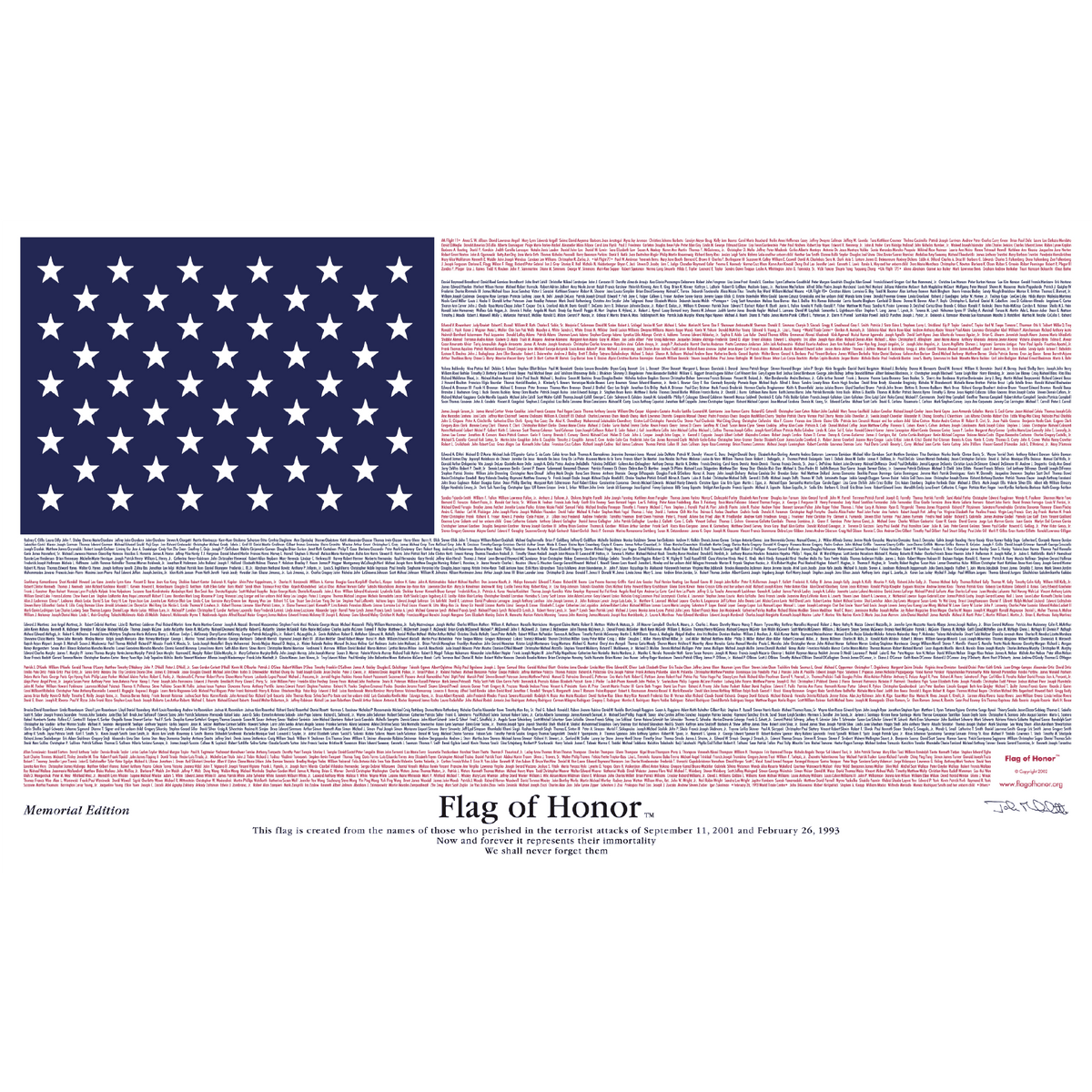 9/11 Flag Of Honor – Gedenkflagge Mit Allen Namen Der Opfer Vom 11. September