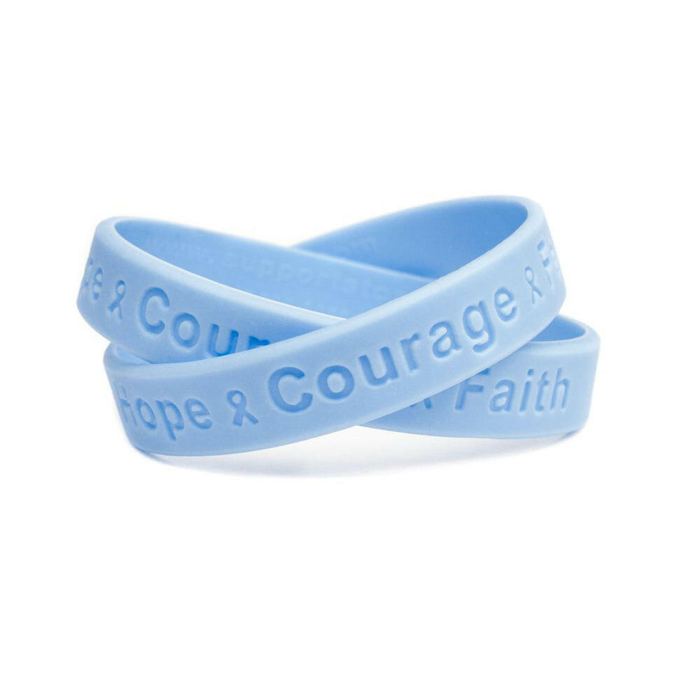 Light Blue Wristband Light Blue Bracelet Light Blue Rubber Bracelet