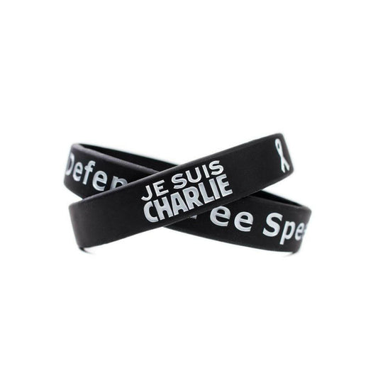 Je Suis Charlie - Defend Free Speech Rubber Wristband - Adult 8" - Support Store