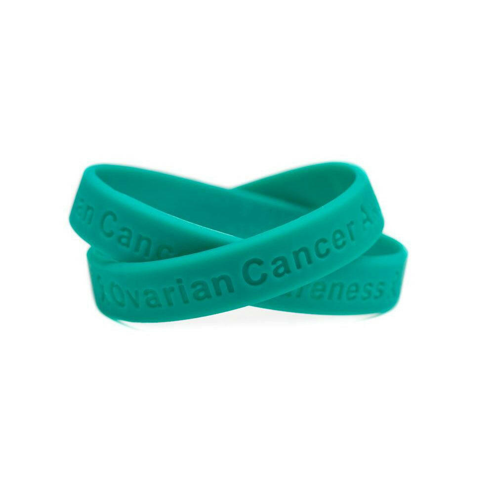 Ovarian Cancer Awareness Teal Rubber Bracelet Wristband - Adult 8" - Support Store
