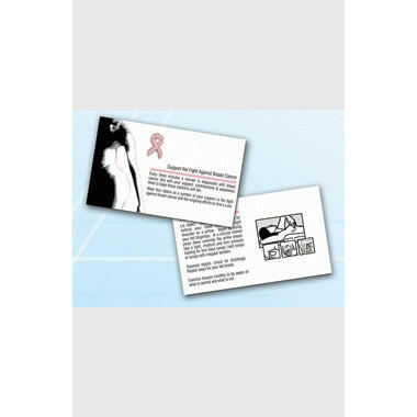 Pink Ribbon Lapel Pin with Breast Cancer Self Examination Card - Support Store