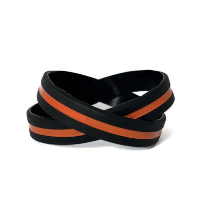 Thin Orange Line - Adult 8" Support Search and Rescue Personnel Black Wristband - Support Store