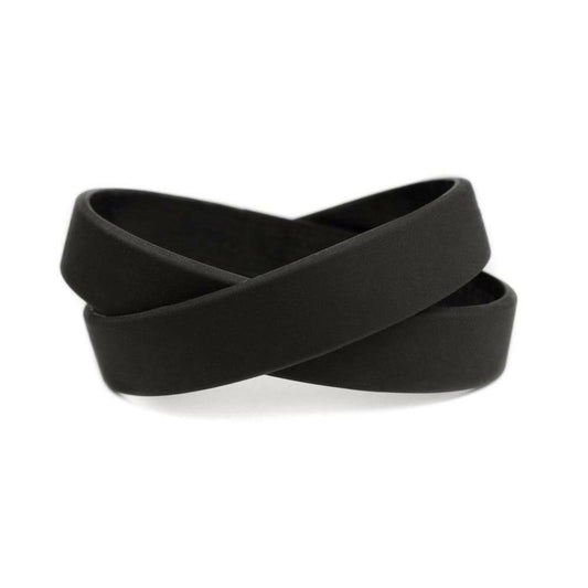 Solid color black - blank rubber wristband - Adult 8" - Support Store