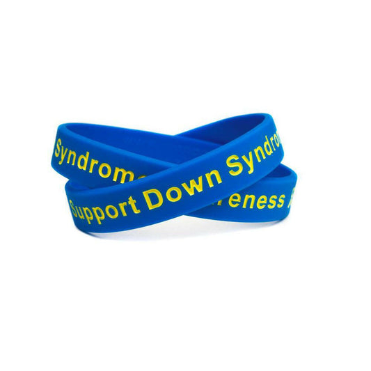 Support Down Syndrome blue and yellow wristband - Youth 7" - Support Store