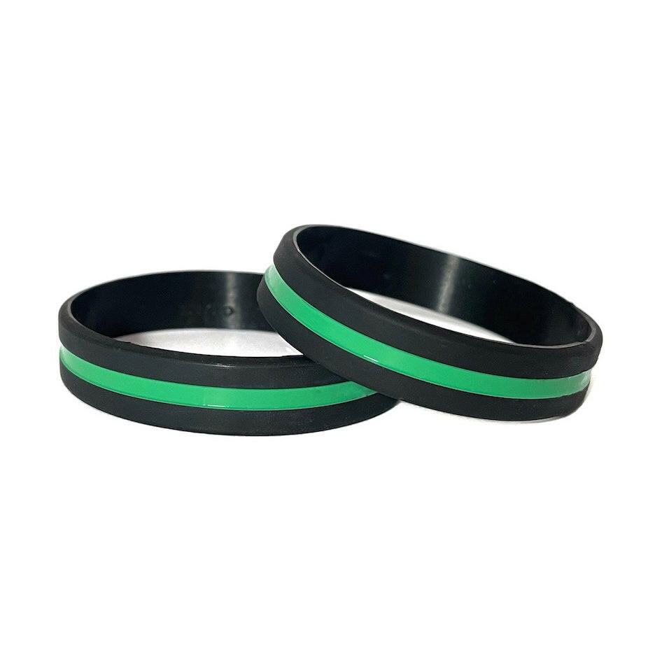 Thin Green Line - Youth 7" Support Military Park Ranger Black Wristband - Support Store