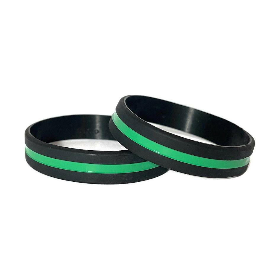 Thin Green Line - Adult 8" Support Military Park Ranger Black Wristband - Support Store
