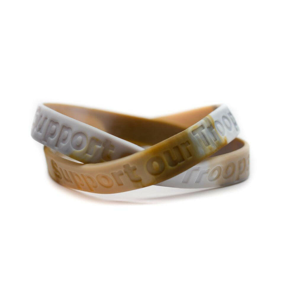 Support our Troops Military Match Rubber Wristband - Camouflage - XL 9" - Support Store
