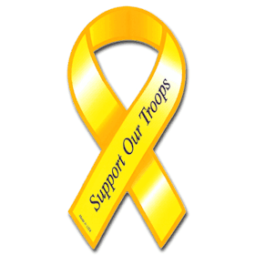 Support Our Troops Yellow Ribbon Mini Magnet - Support Store