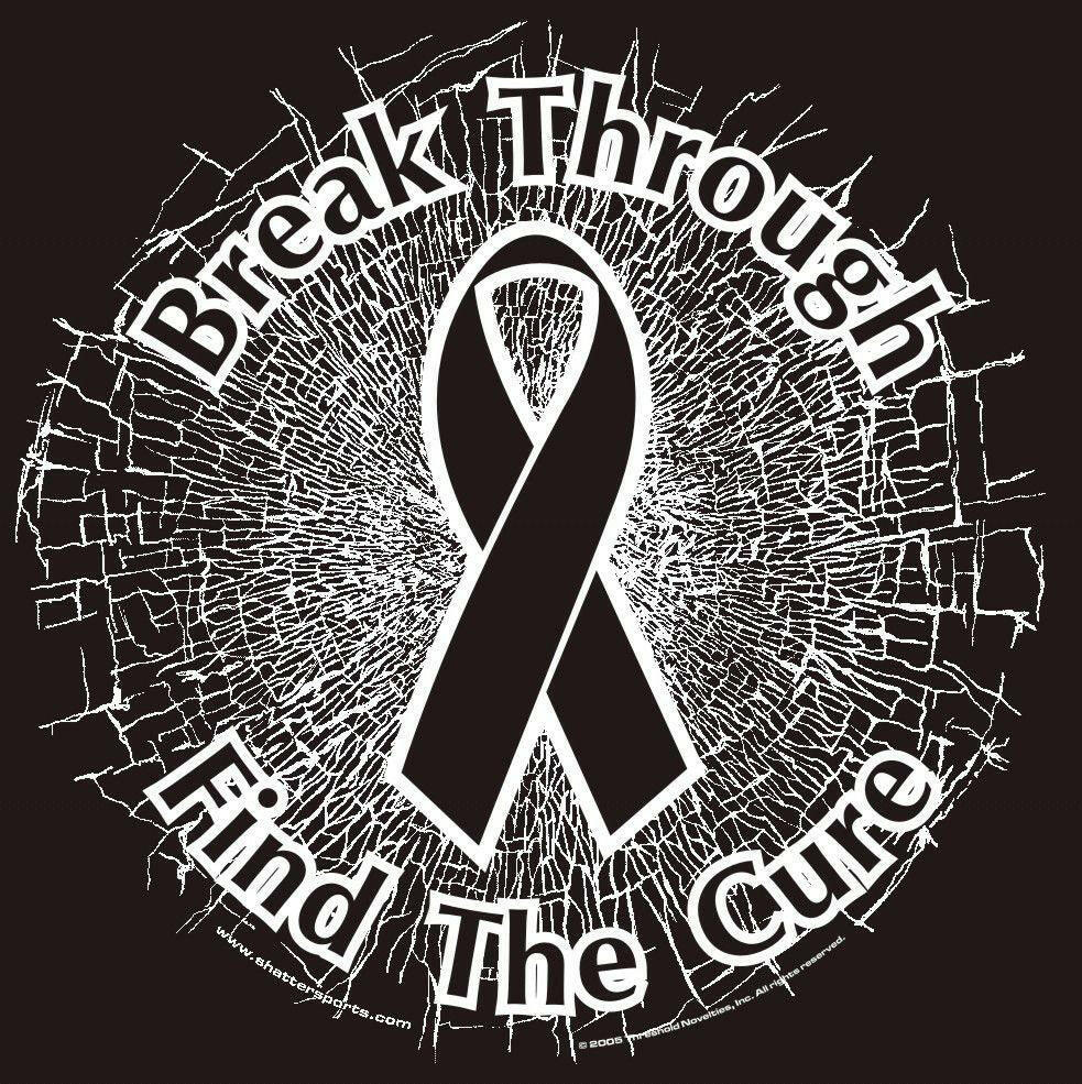 Black Break Through...Find The Cure! Static Window Cling - Support Store