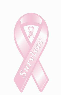 Breast Cancer "Survivor" Pink Ribbon Car Magnet - Support Store