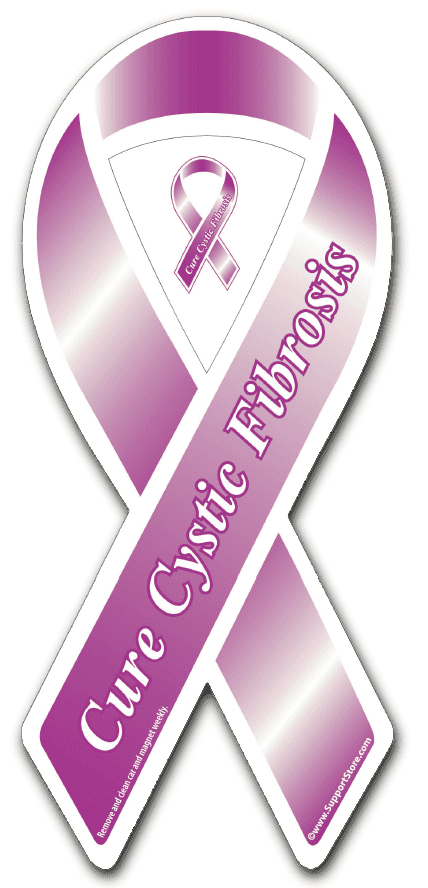 Cure Cystic Fibrosis Purple Ribbon Magnet - Support Store