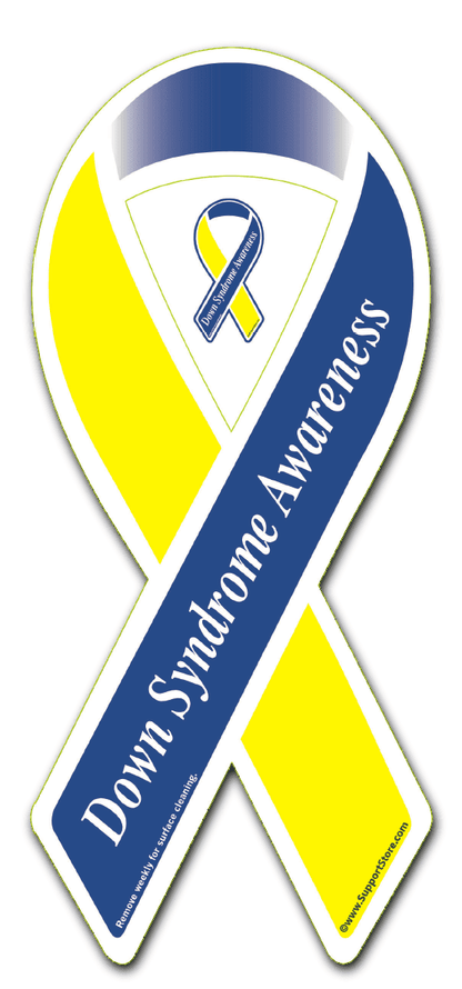 Down Syndrome Awareness Blue & Yellow Ribbon Magnet - Support Store