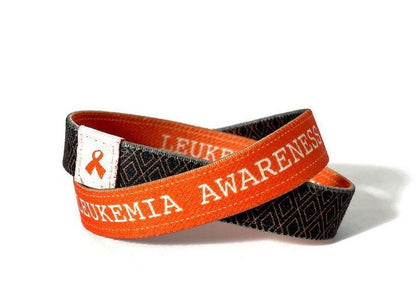 Eco Elastic Leukemia Awareness Orange Fabric Wristband - 8" Adult - Support Store