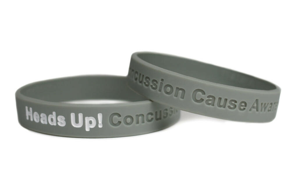 Heads Up! Concussion Cause Awareness Rubber Wristband - Adult 8" - Support Store