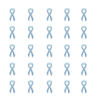 Light Blue Ribbon Embroidered Stick-ons - 25-pack - Support Store