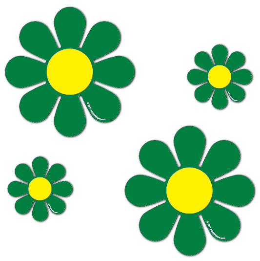 Magnetic Daisies - Green - Set of 4 (2 - 4.5" and 2 - 9") - Support Store