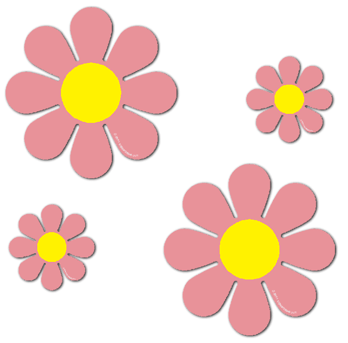 Magnetic Daisies - Pink - Set of 4 (2 - 4.5" and 2 - 9") - Support Store
