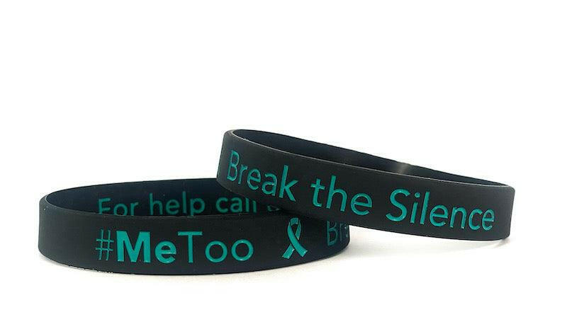 #METOO Break the Silence End Sexual Violence Rubber Wristband - Adult 8" - Support Store