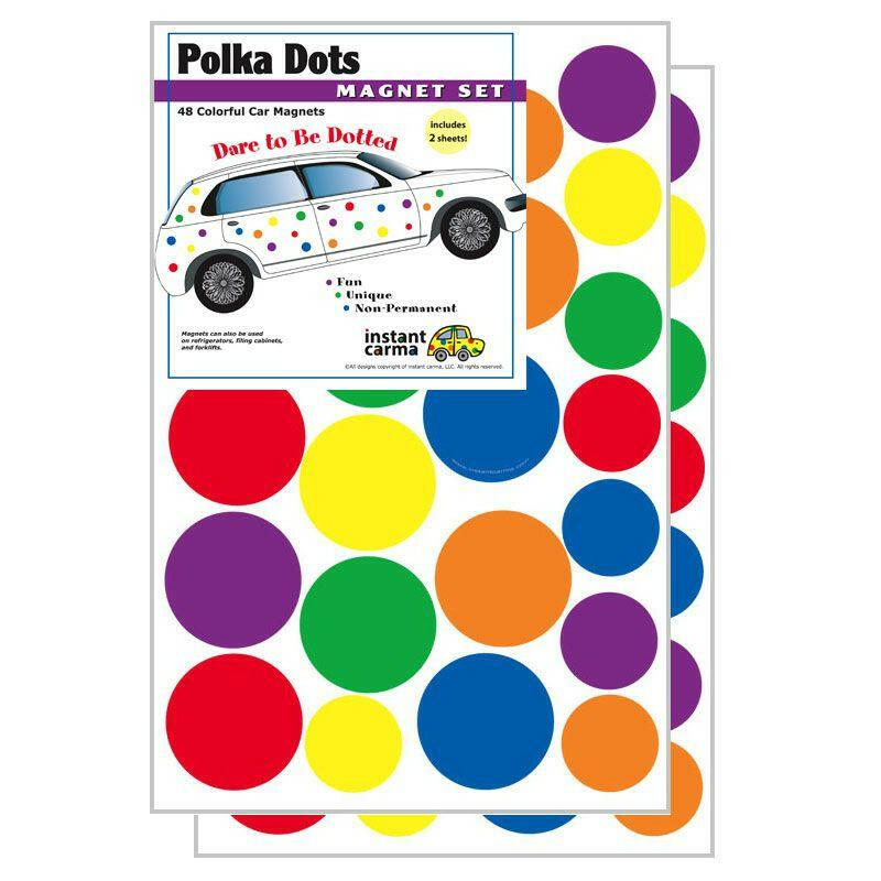 Multi Color Polka Dots Car Magnet Set - Support Store